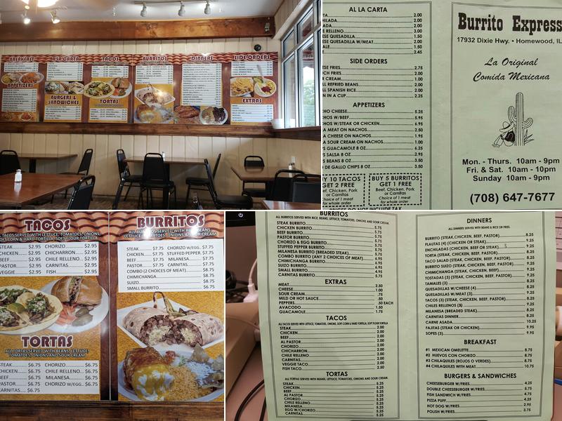 Burrito Express Menu
