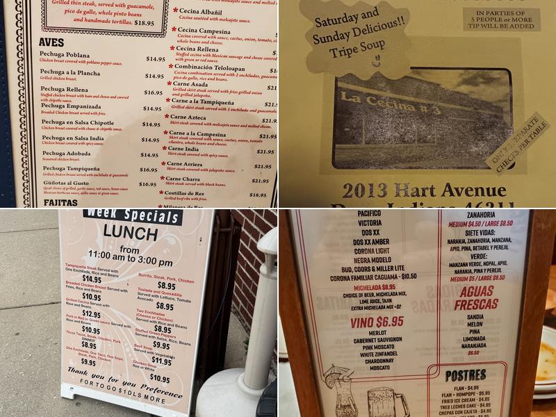 La Cecina Restaurant Familiar #3 Menu