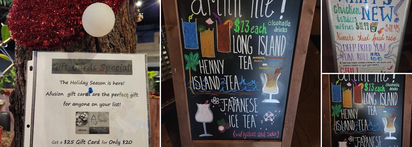 A. Fusion Restaurant Menu