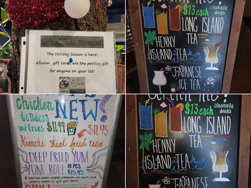 A. Fusion Restaurant Menu