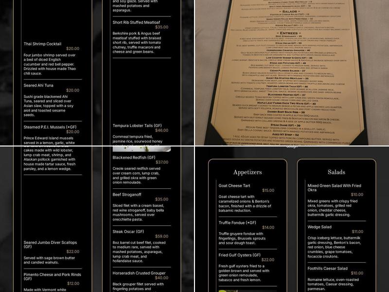 Foothills Milling Co Menu