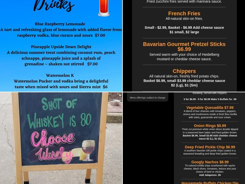 The Wicked Googly Menu