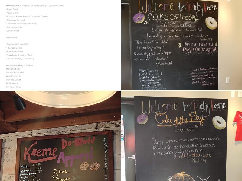 Richy Kreme Donuts Menu