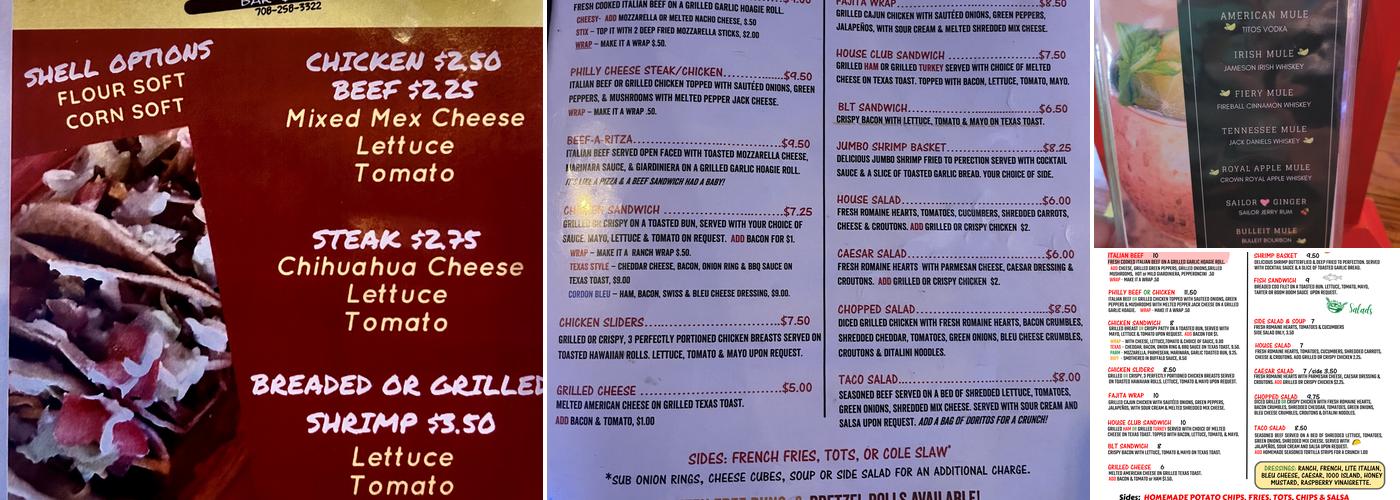 Game On! Bar & Grill Menu