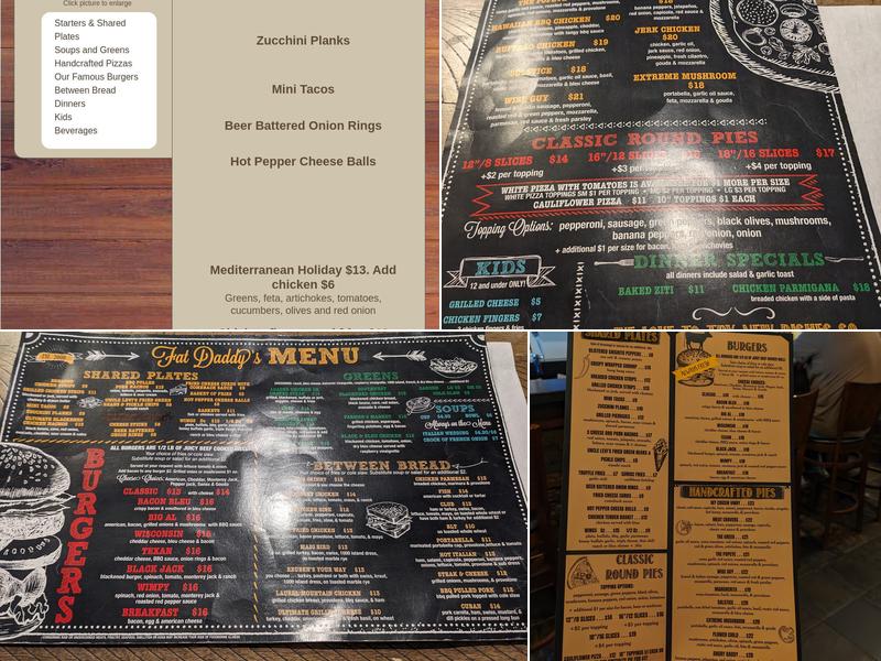 Fat Daddy's Place Menu