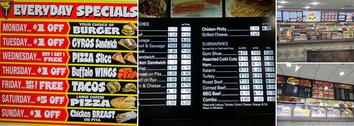 Nick's Gyros Menu