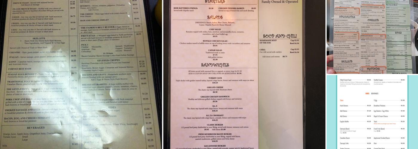 Short Stacks Menu