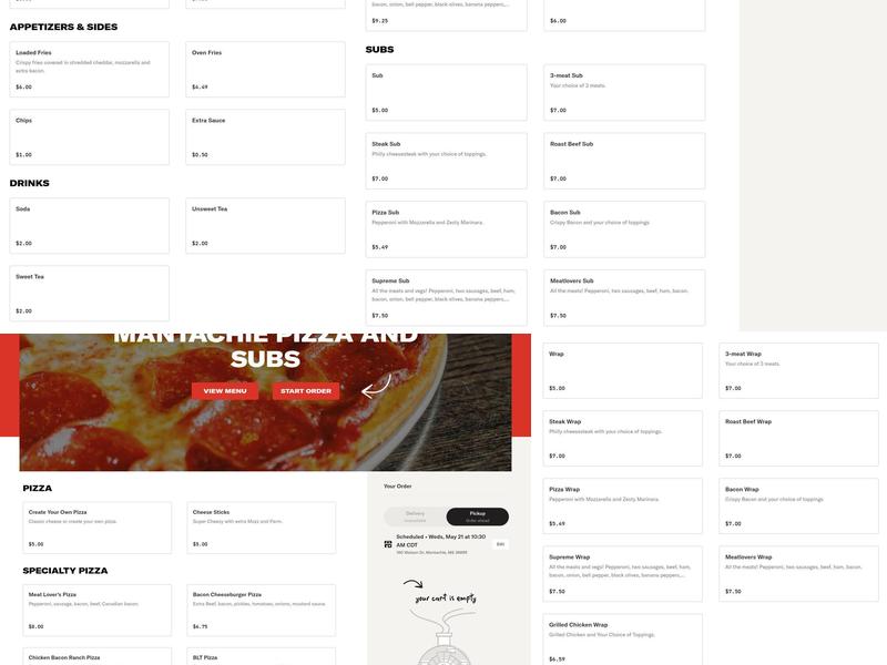 Mantachie Pizza and Subs Menu