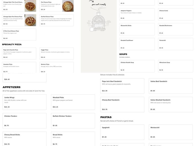 Papa Joe's Pizza Menu