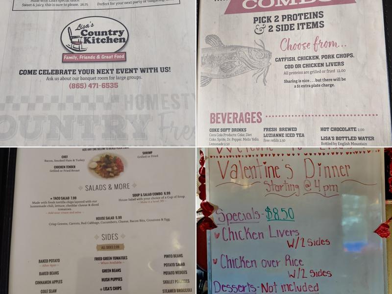 Lisa's Country Kitchen Menu