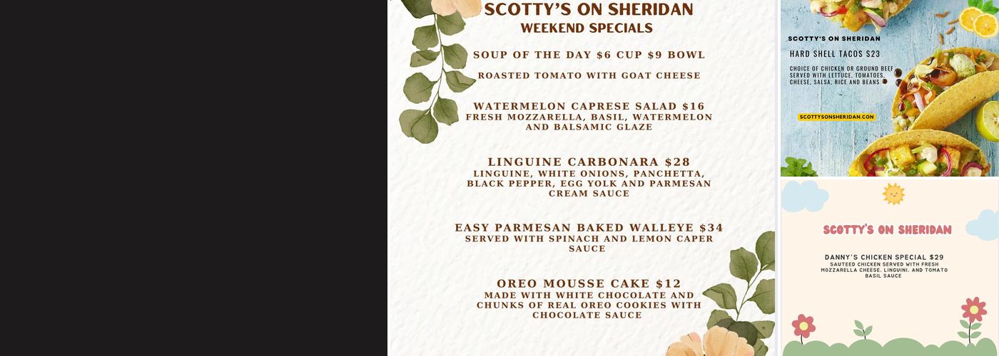 Scotty's On Sheridan Menu