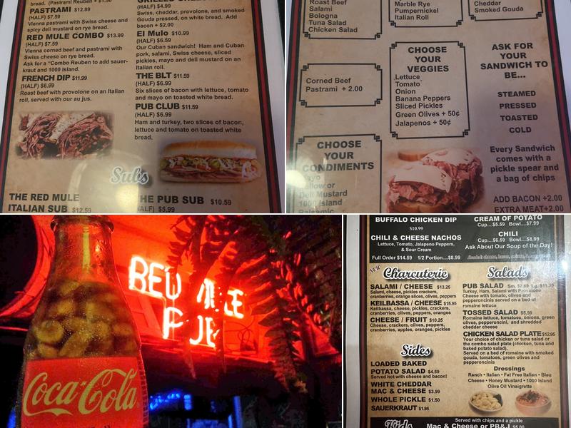 Red Mule Pub Menu