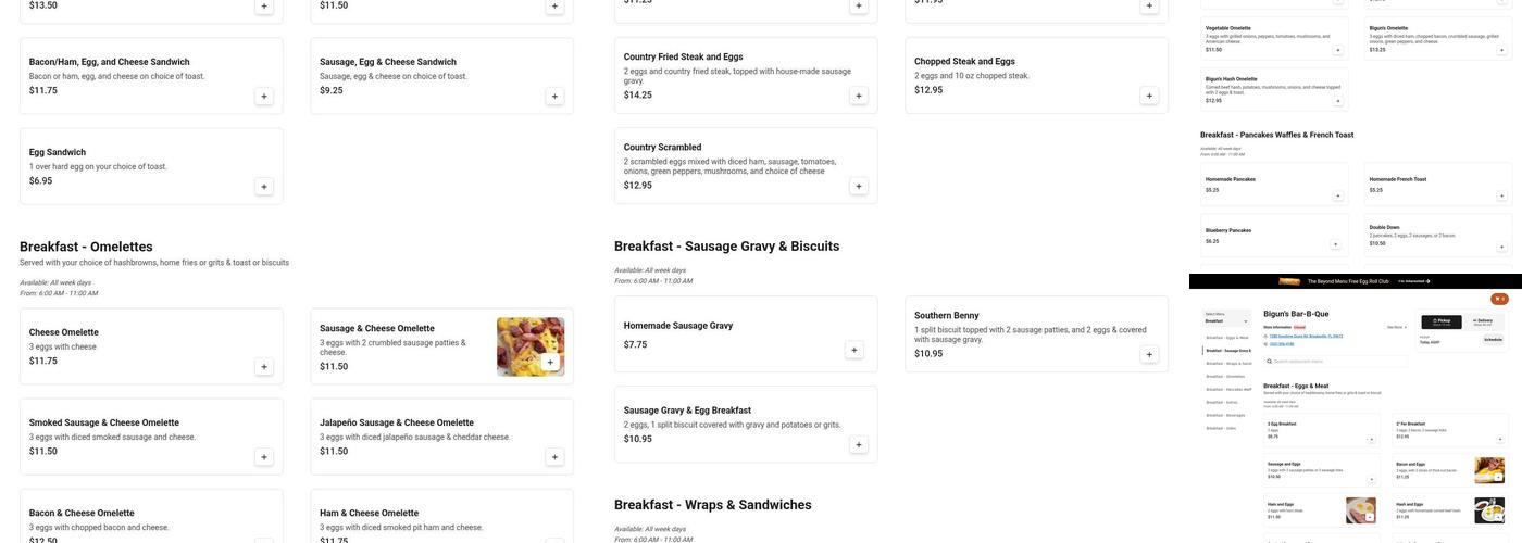 Bigun’s Bar-B-Que Brooksville, FL Menu