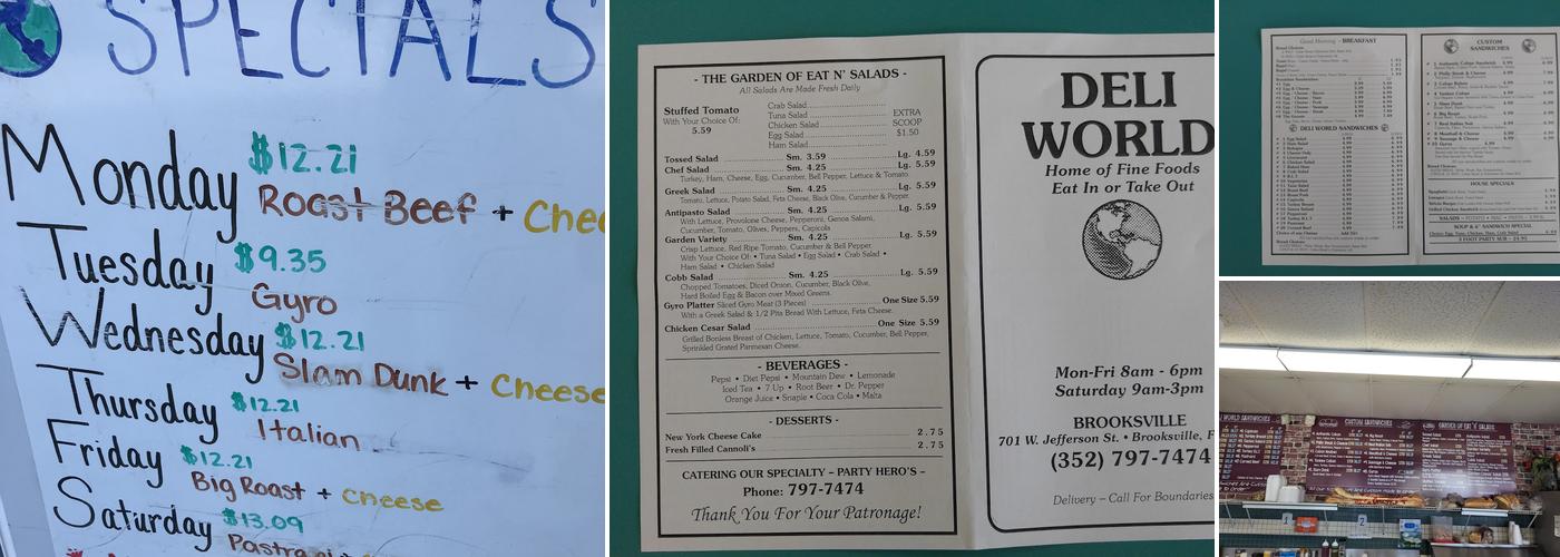 Deli World Menu