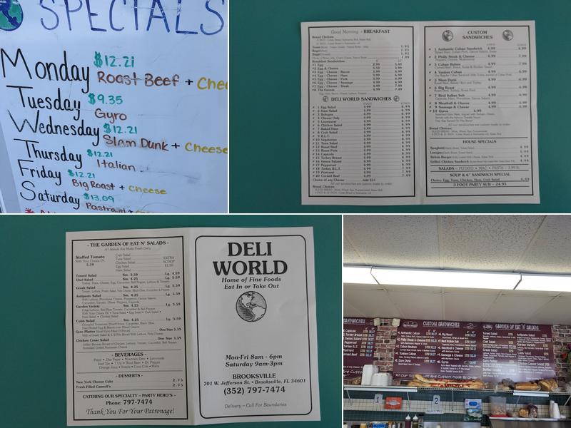 Deli World Menu