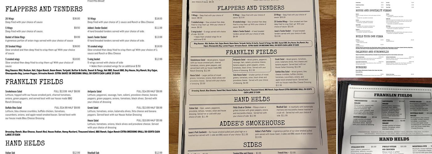 Jaxon's Downtown Menu