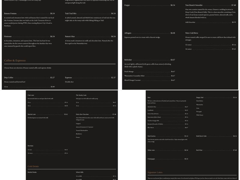 La Dolce Vita Bakery Menu