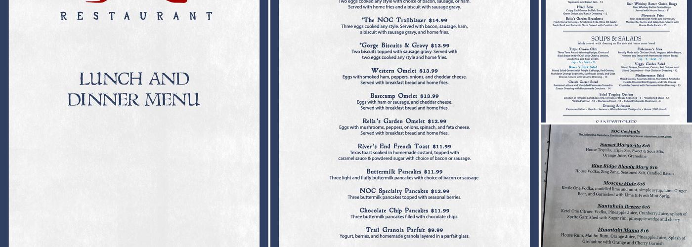 River's End Restaurant Menu