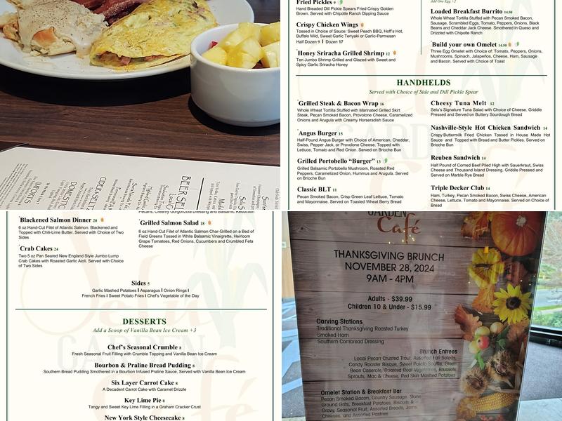 Selu Garden Café Menu