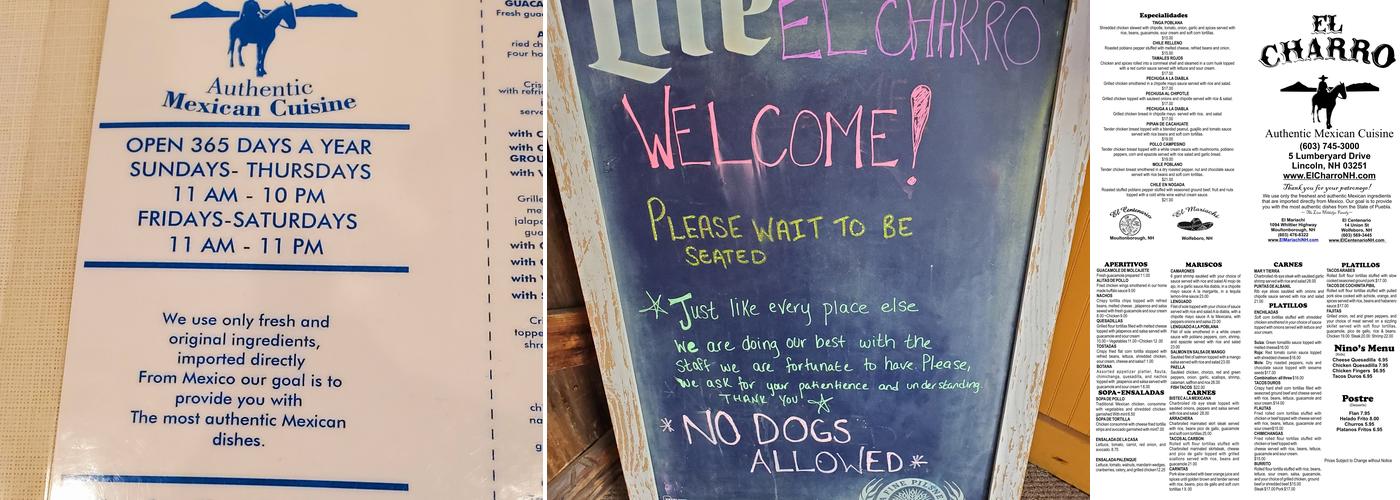 El Charro Menu