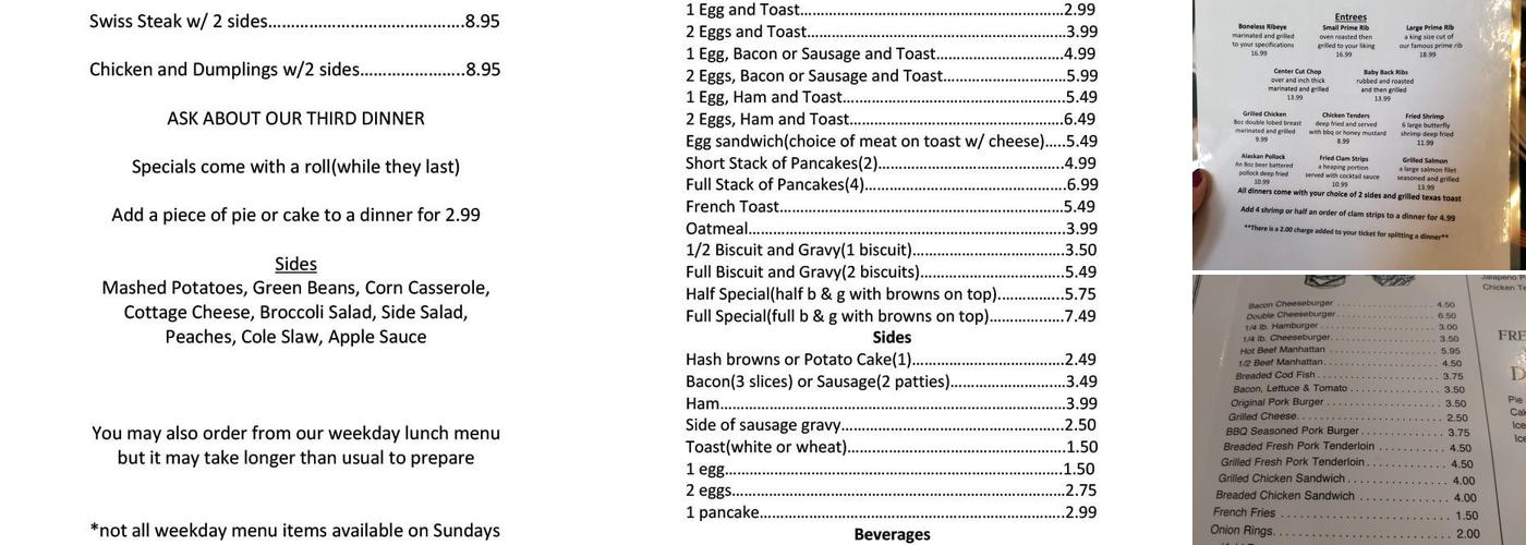 Olde Thyme Diner Menu