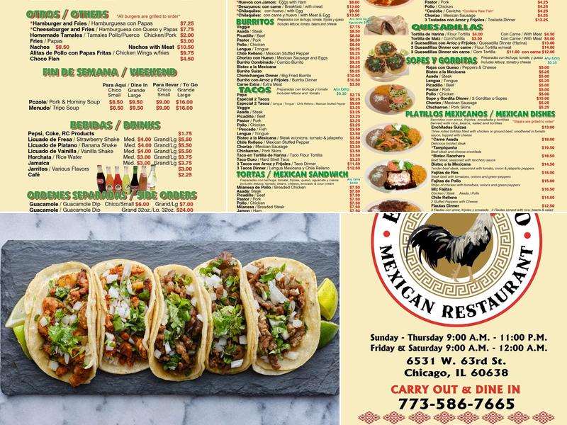 El Gallo Giro Menu