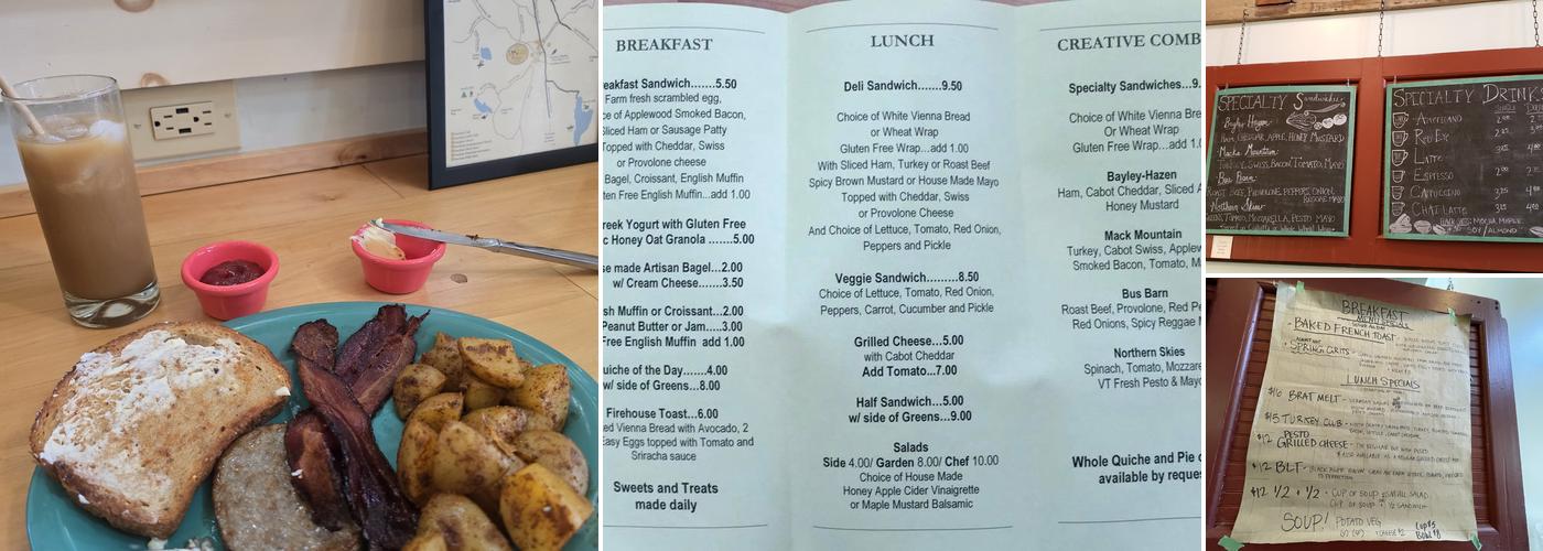 Peacham Café Menu