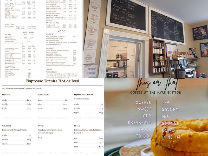Coffee At The Kyle Menu