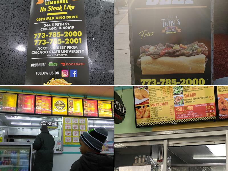 Tony's Original Philly Steaks Menu