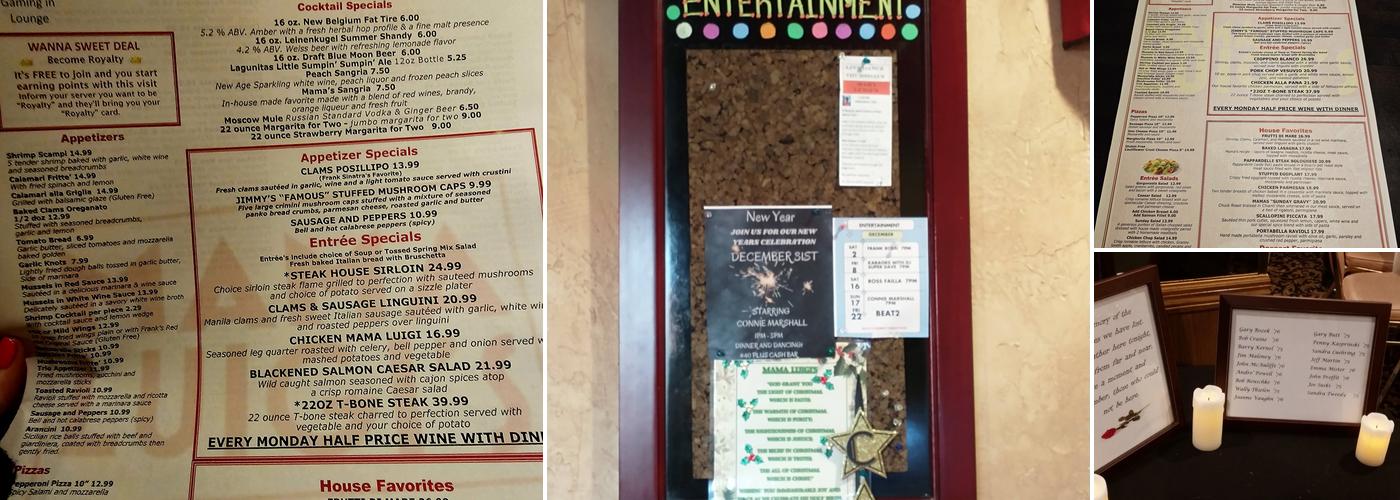 Mama Luigi's Restaurant & Banquets Menu