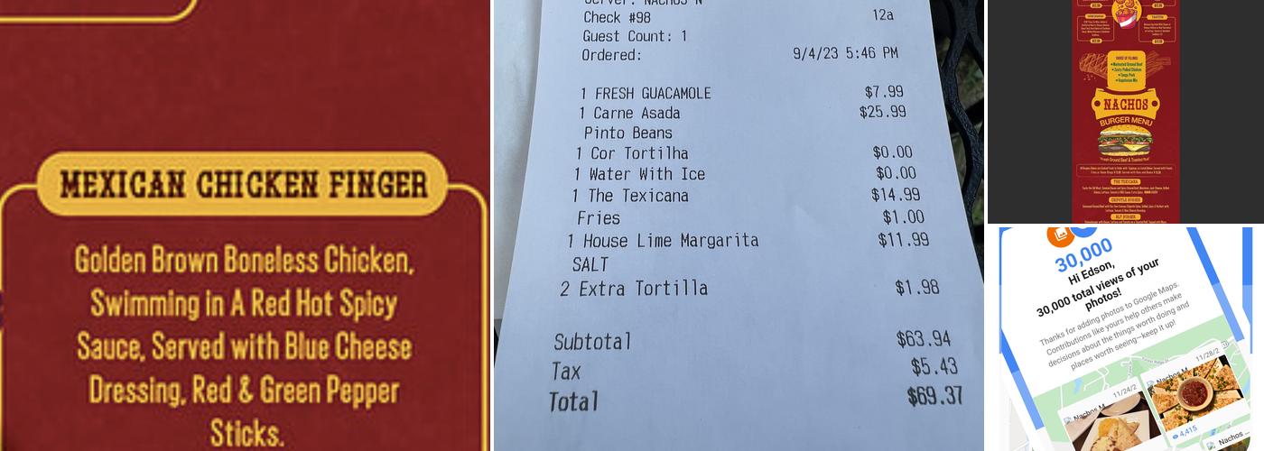 Nachos Mexican Grille and more Menu