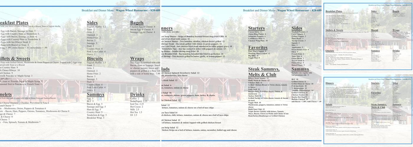 Wagon Wheel Menu
