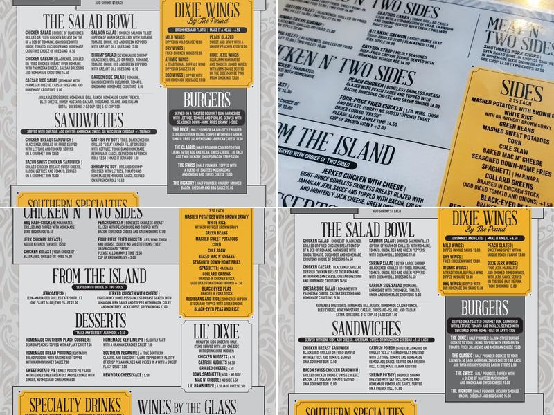 Dixie Kitchen and Bait Shop Menu