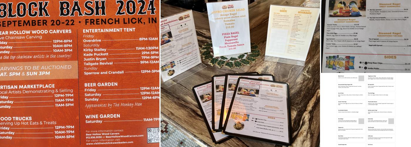 The Bagel Bistro Menu