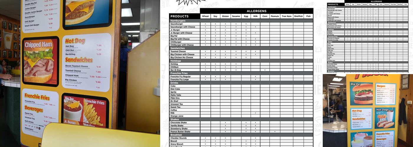 Pal's Sudden Service Menu