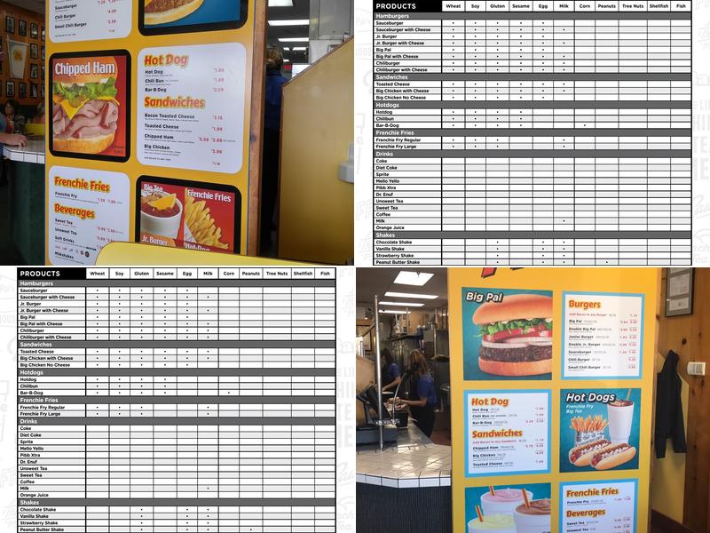 Pal's Sudden Service Menu