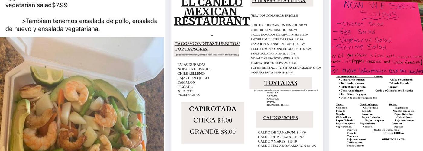 El Canelo Menu