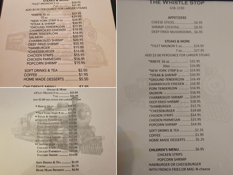 Whistle Stop Menu