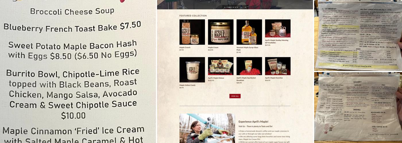 April's Maple Menu