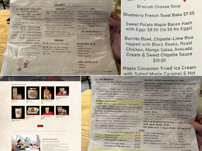 April's Maple Menu