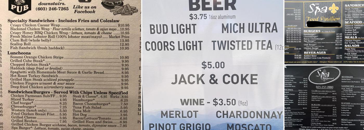 Spa Menu