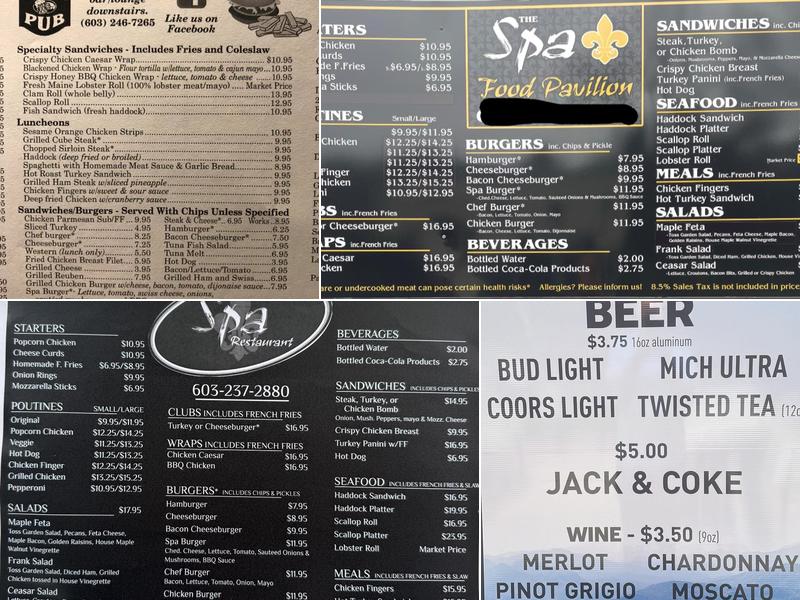 Spa Menu