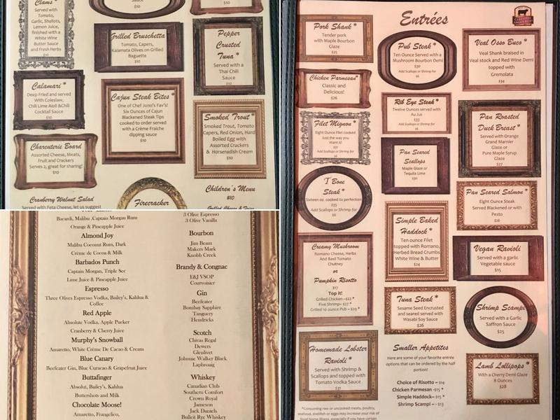 Murphy's Steakhouse Menu