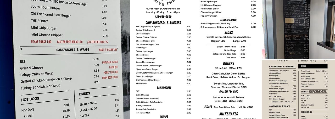 Little Top Drive-Thru Menu