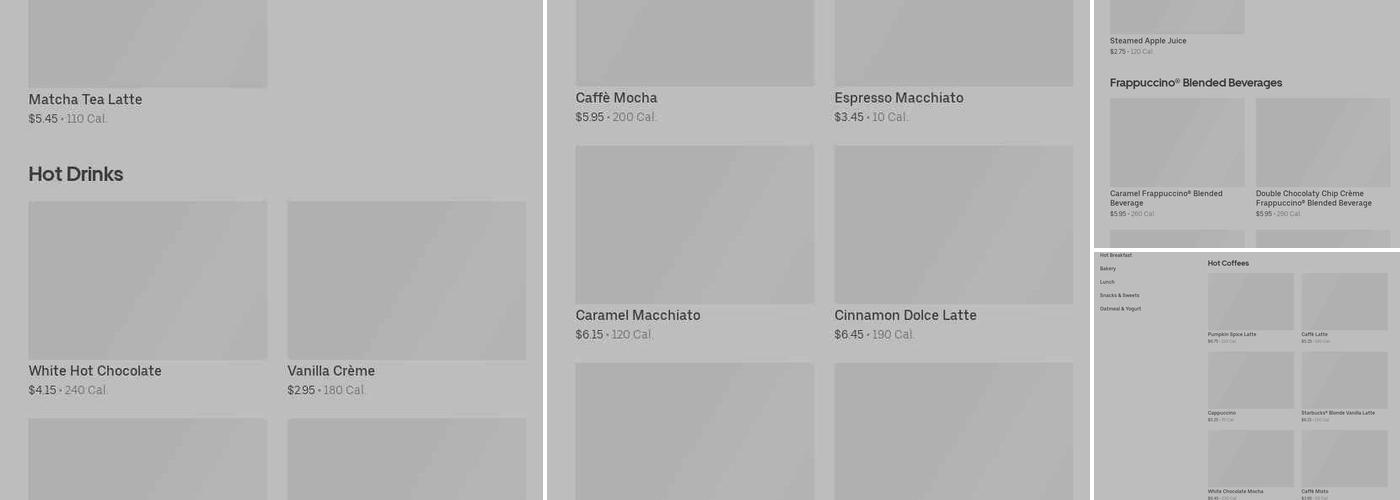 Starbucks Coffee Company Menu
