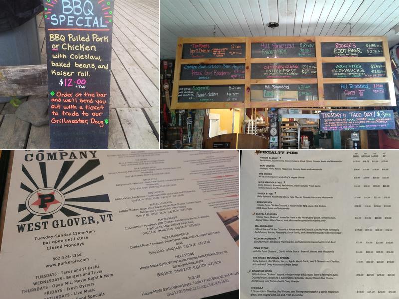 The Parker Pie Company Menu