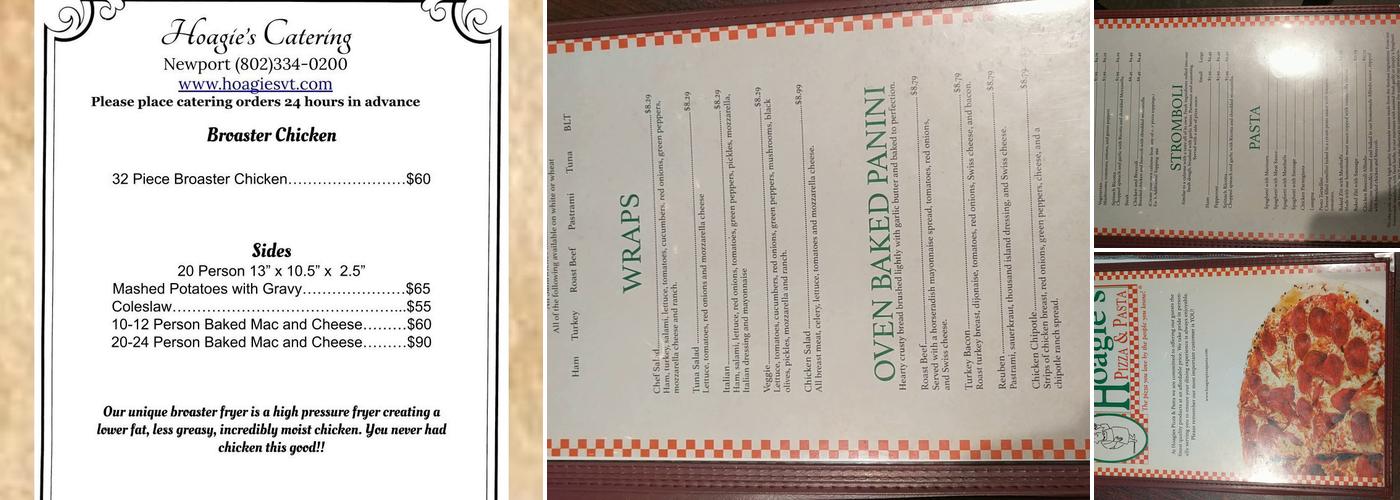 Hoagie's Pizza & Pasta Menu