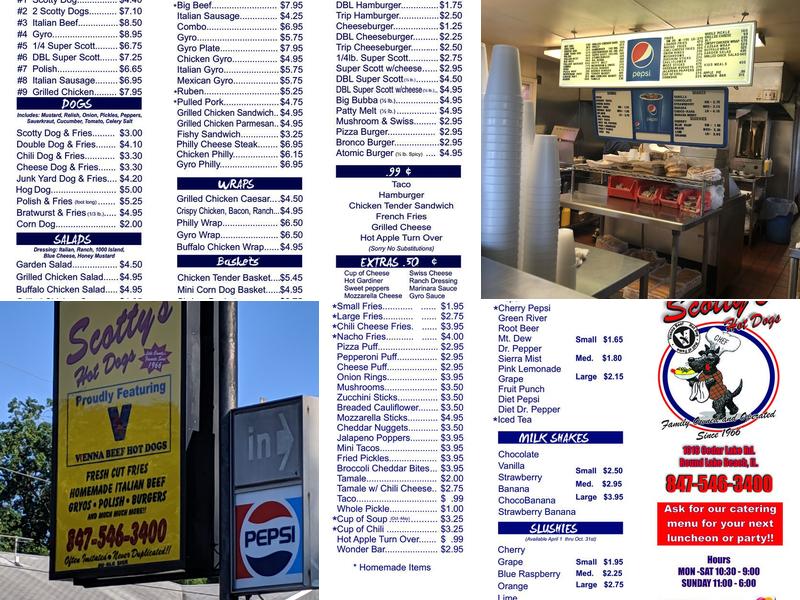 Scotty's Hot Dog Stand Menu