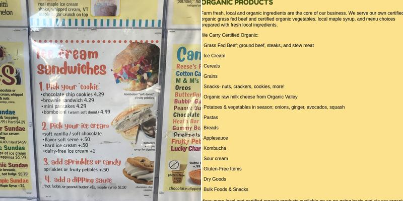Carmen's Ice Cream Menu