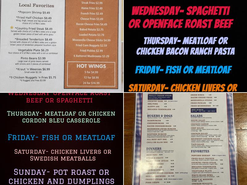 Ma & Pa's Restaurant Menu